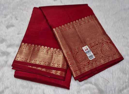 kanchi pattu saree- Cherry red